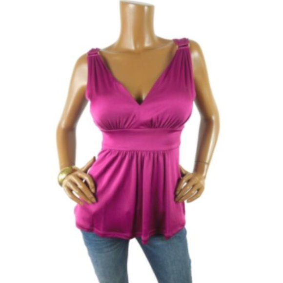 Express Tops - EXPRESS Top XS Magenta Babydoll Shirt Sleeveless